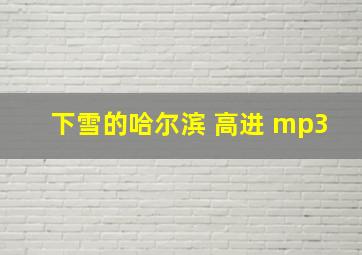 下雪的哈尔滨 高进 mp3